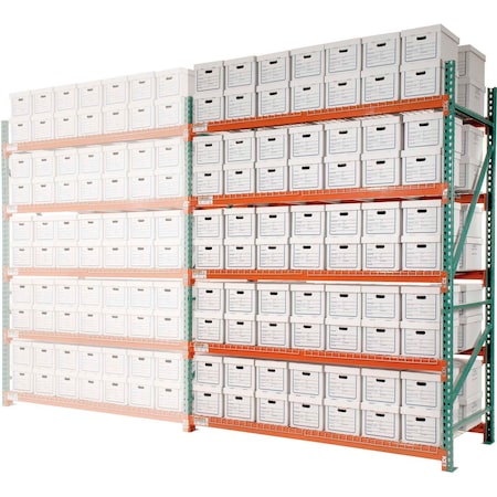 Global Industrial Record Storage Rack Add-On Letter Polyethylene Box 96W x 48D x 96H 258220N